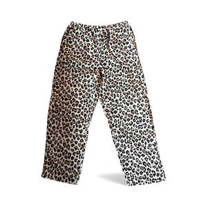 Leopard Print Women’s Silky Pajama Pants Medium